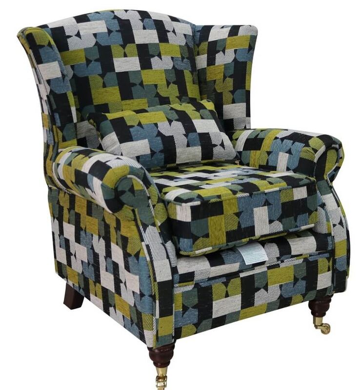 Product photograph of Wing Chair Fireside High Back Armchair Malibu Lime Fabric Amp Hellip from Designer Sofas 4U