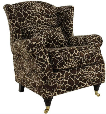 Wing Chair Fireside Little Giraffe Animal Print Armchair
