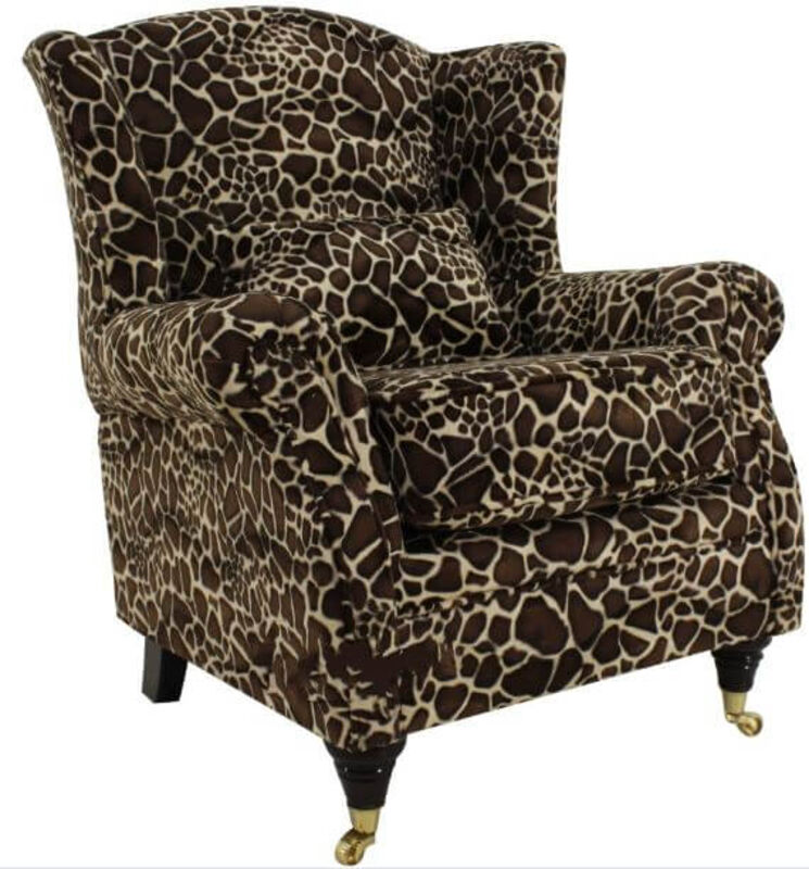 Product photograph of Wing Chair Fireside High Back Armchair Little Giraffe from Designer Sofas 4U