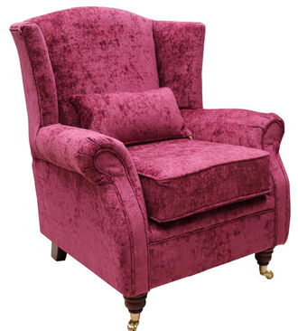Wing Chair Fireside Nuovo Mulberry Fabric