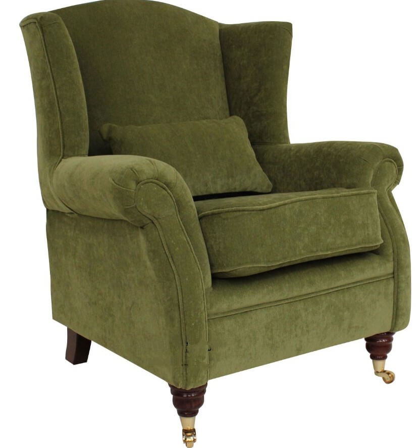 wing chair fireside high back armchair pimlico sage green fabric