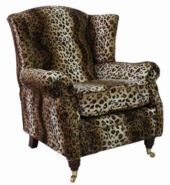 Wing Chair High Back Sand Leopard