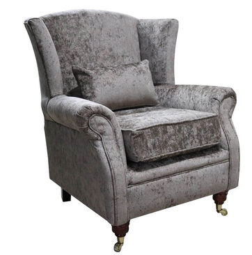 Wing Chair Nuovo Chestnut Brown Fabric