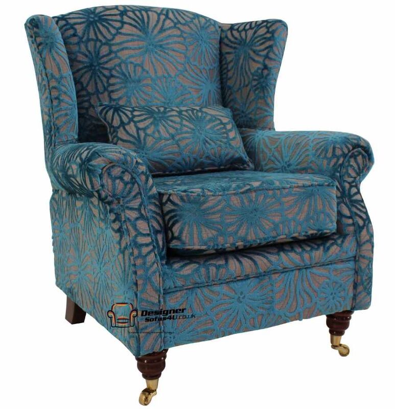 Product photograph of Wing Chair Fireside High Back Armchair Lalique Vellum Blue Velvet from Designer Sofas 4U