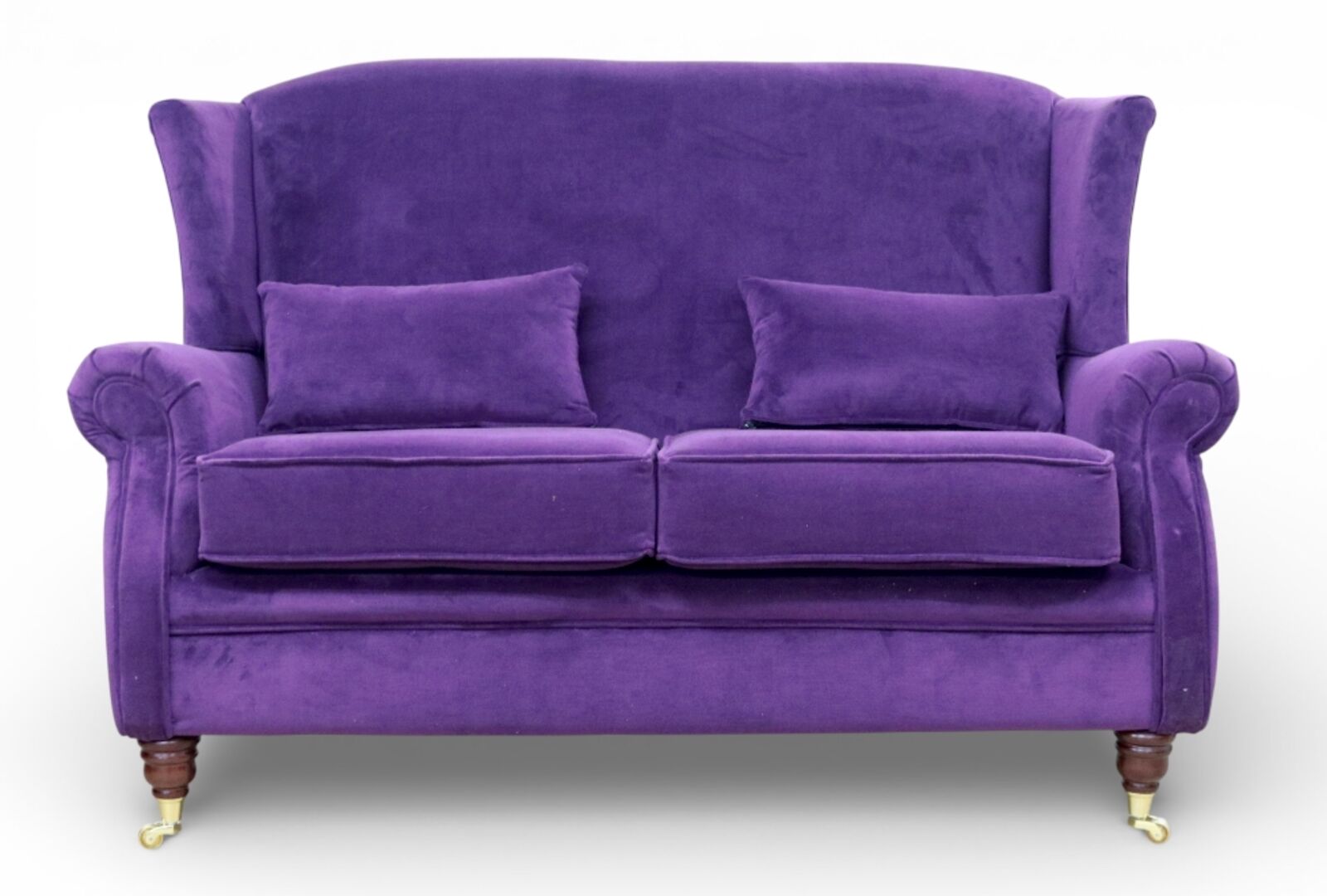 Wing Sofa 2 Seater Fireside High Back Armchair Medici Amethyst Purple