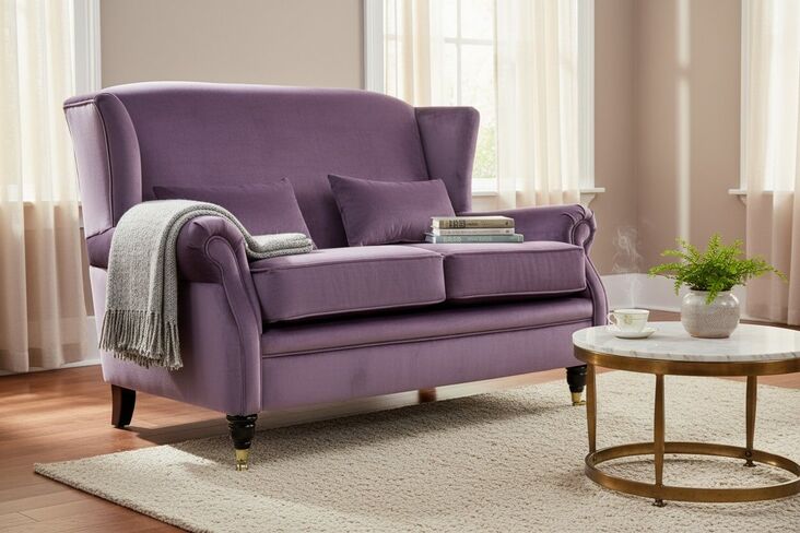 Wing Sofa 2 Seater Fireside High Back Armchair Medici Heather