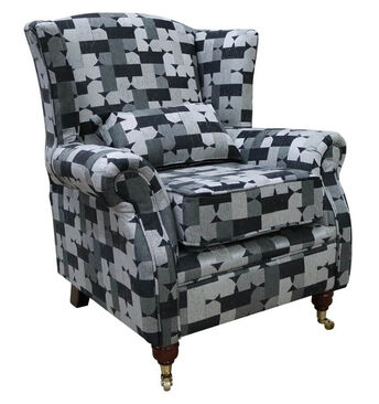 Wingback Fireside Armchair Malibu Charcoal Fabric