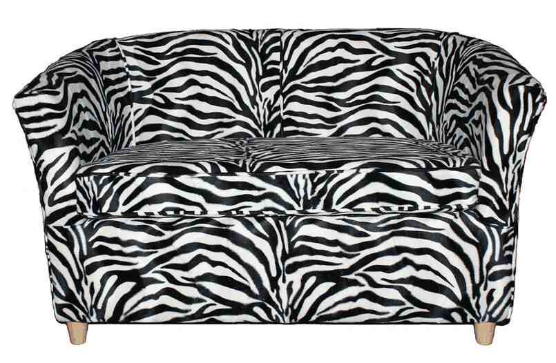 Zebra Chic Velour Tub Chair Sofa with Animal Print