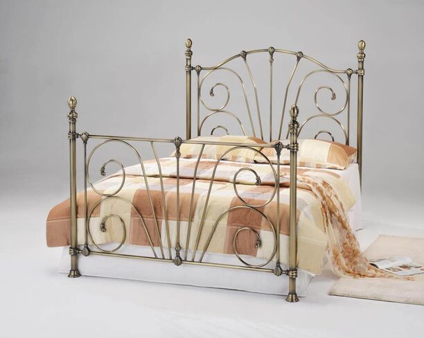 Carmelina Antique Brass Double Bed