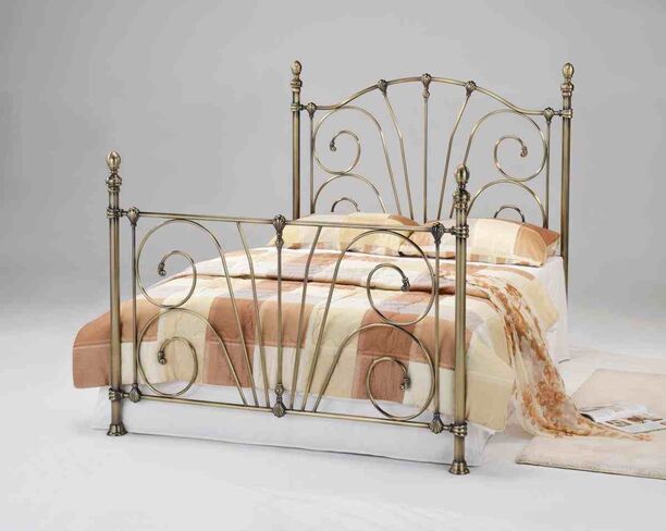 Carmelina Antique Brass King Size Bed