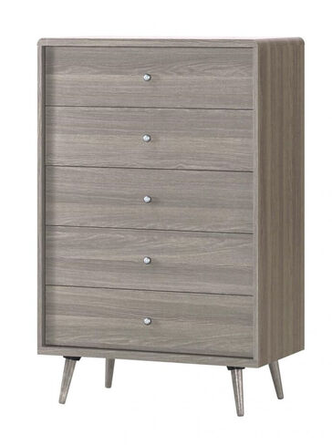Ciana Grey Chest 5 Drawer With Oak Effect