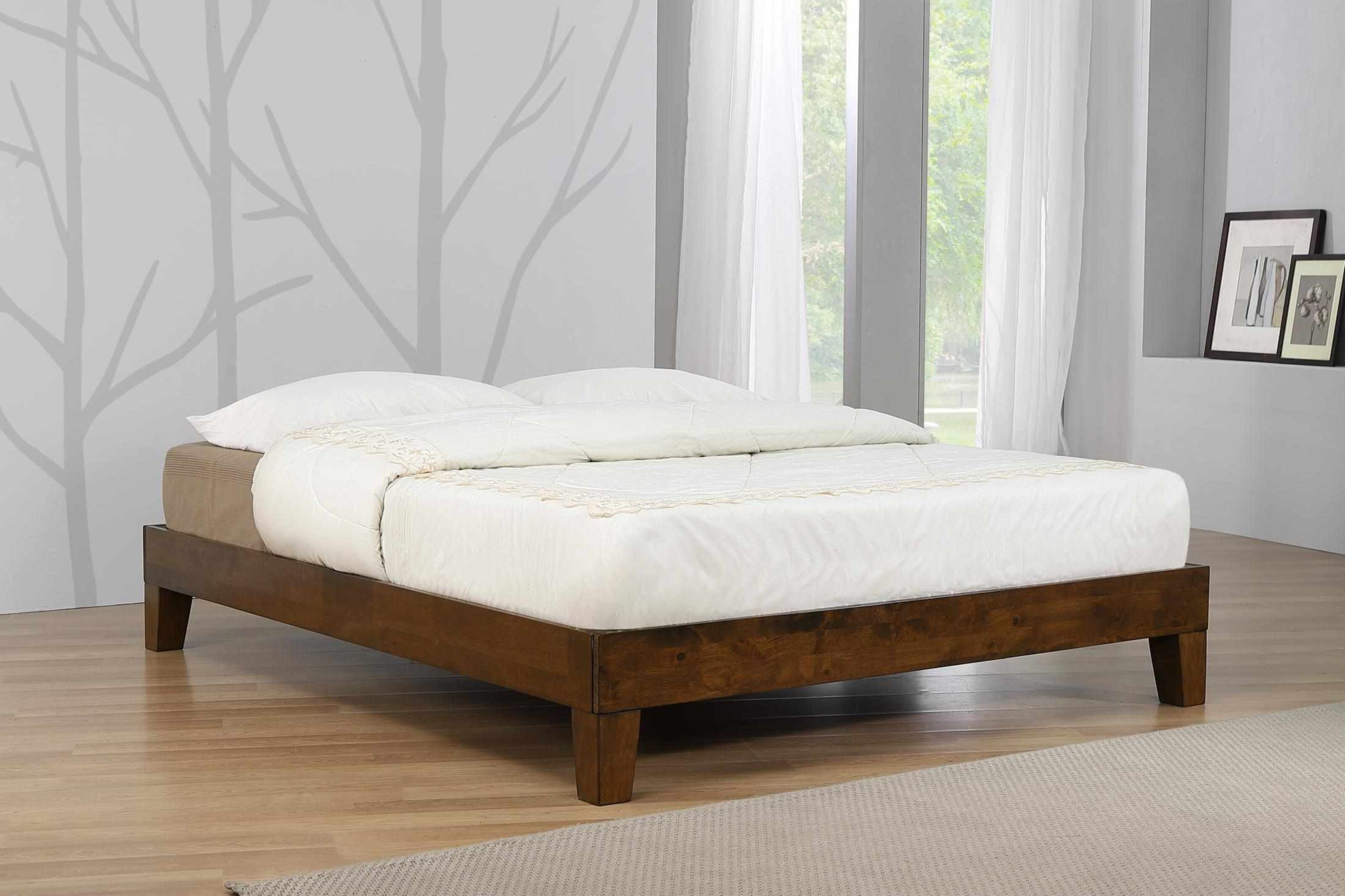 Flavia Solid Wood Platform King Size Bed With Rustic Oak Finish Designer Sofas4u