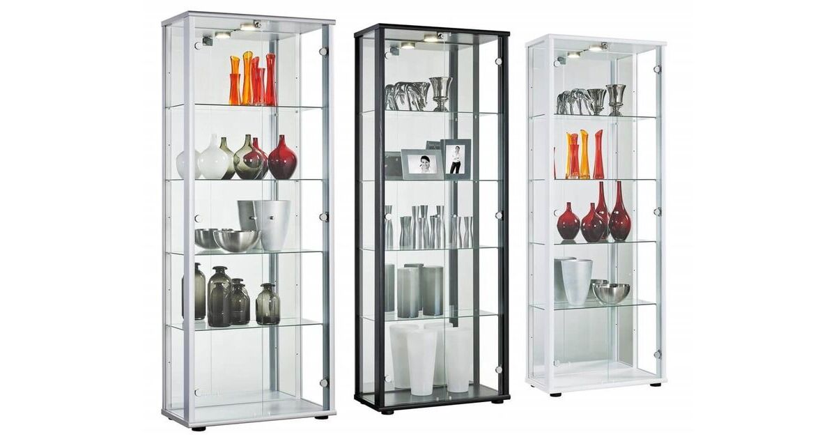 Lotta Glass 2 Door Display Cabinet, Display Cabinet Glass Doors