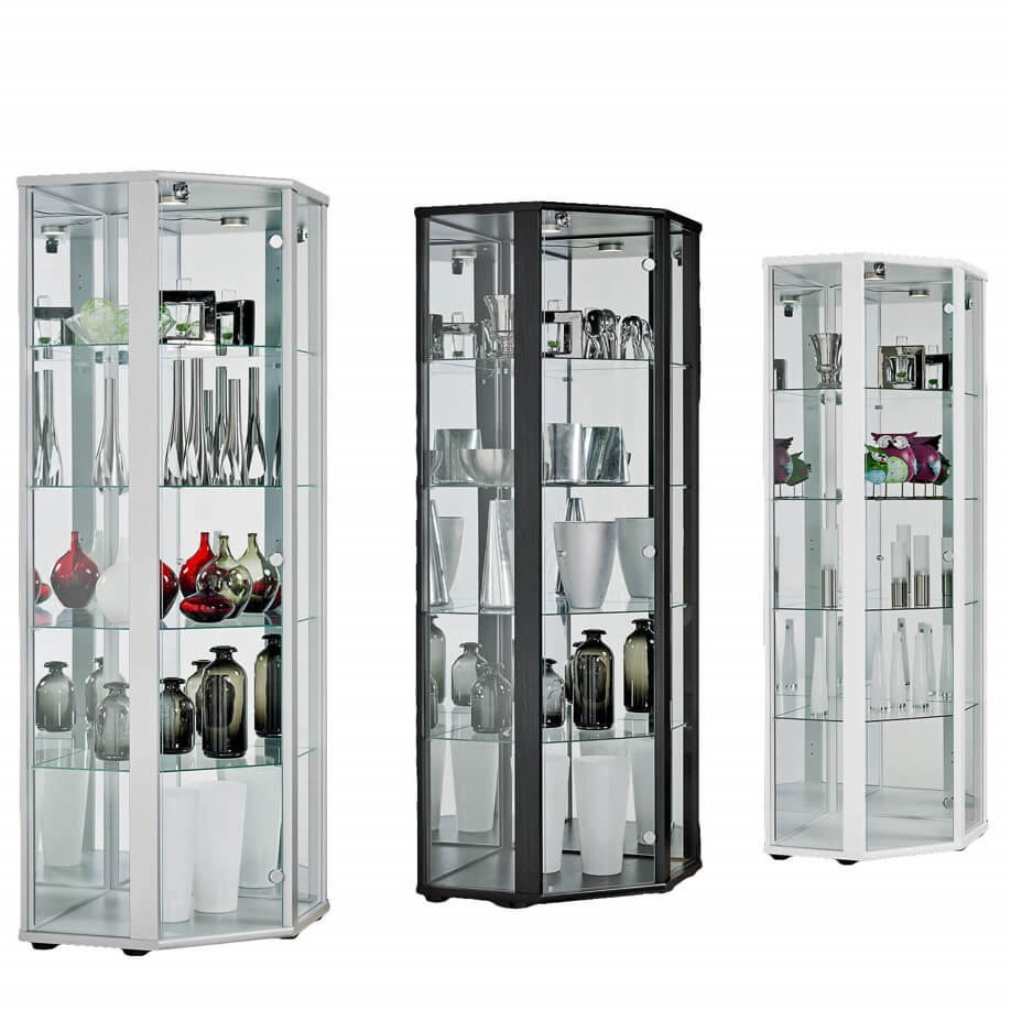 Lotta Glass Corner Display Cabinet Designer Sofas4u