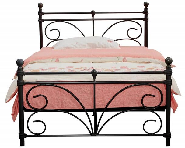 Magnus Black Bentwood Slats Double Metal Bed