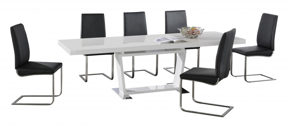Melanie High Gloss Extending Dining, Small Extending Dining Table And Chairs White Black Gloss
