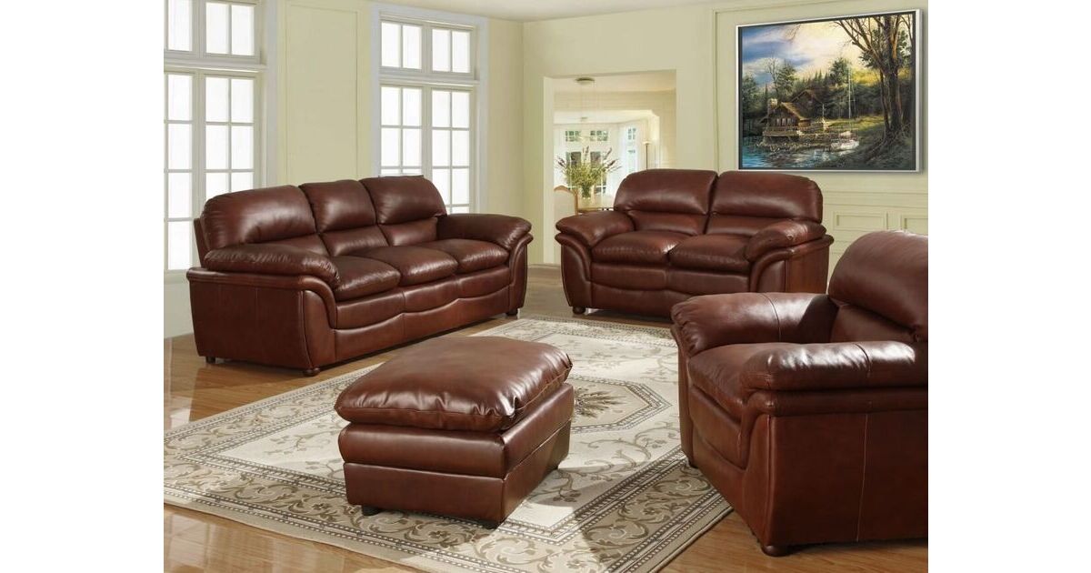 Monte Brown 2 Seater Sofa With Full, Brown Leather Furniture