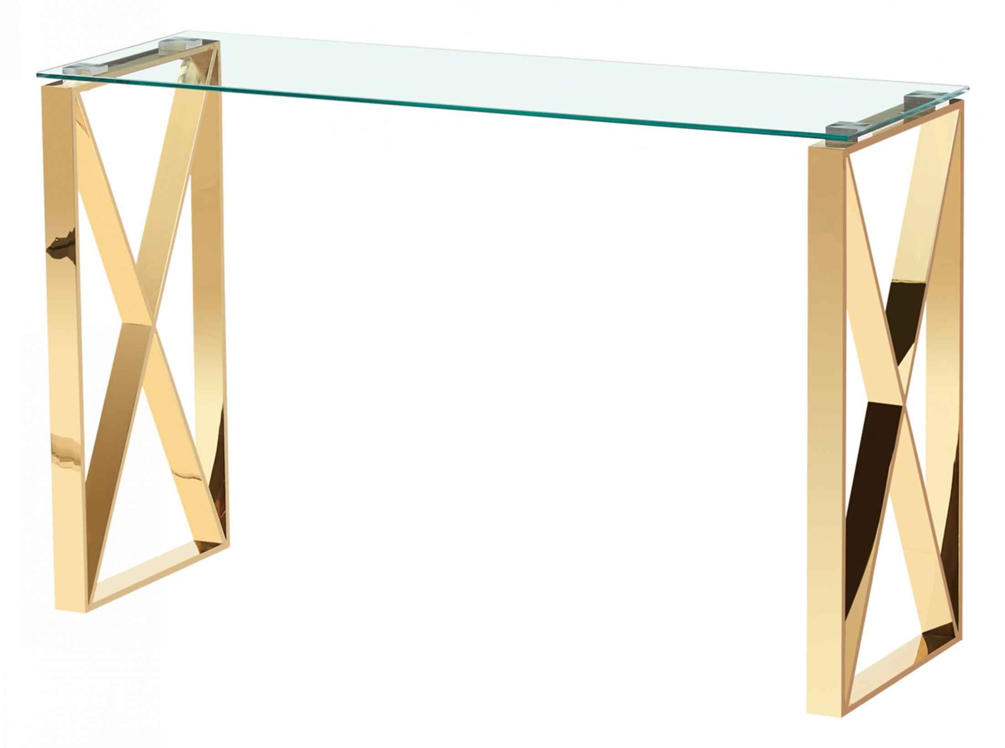 Nash Black Glass Top Console Table With Gold Frame Designer Sofas4u