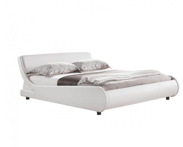 Nicolo White Faux Leather King Size Bed