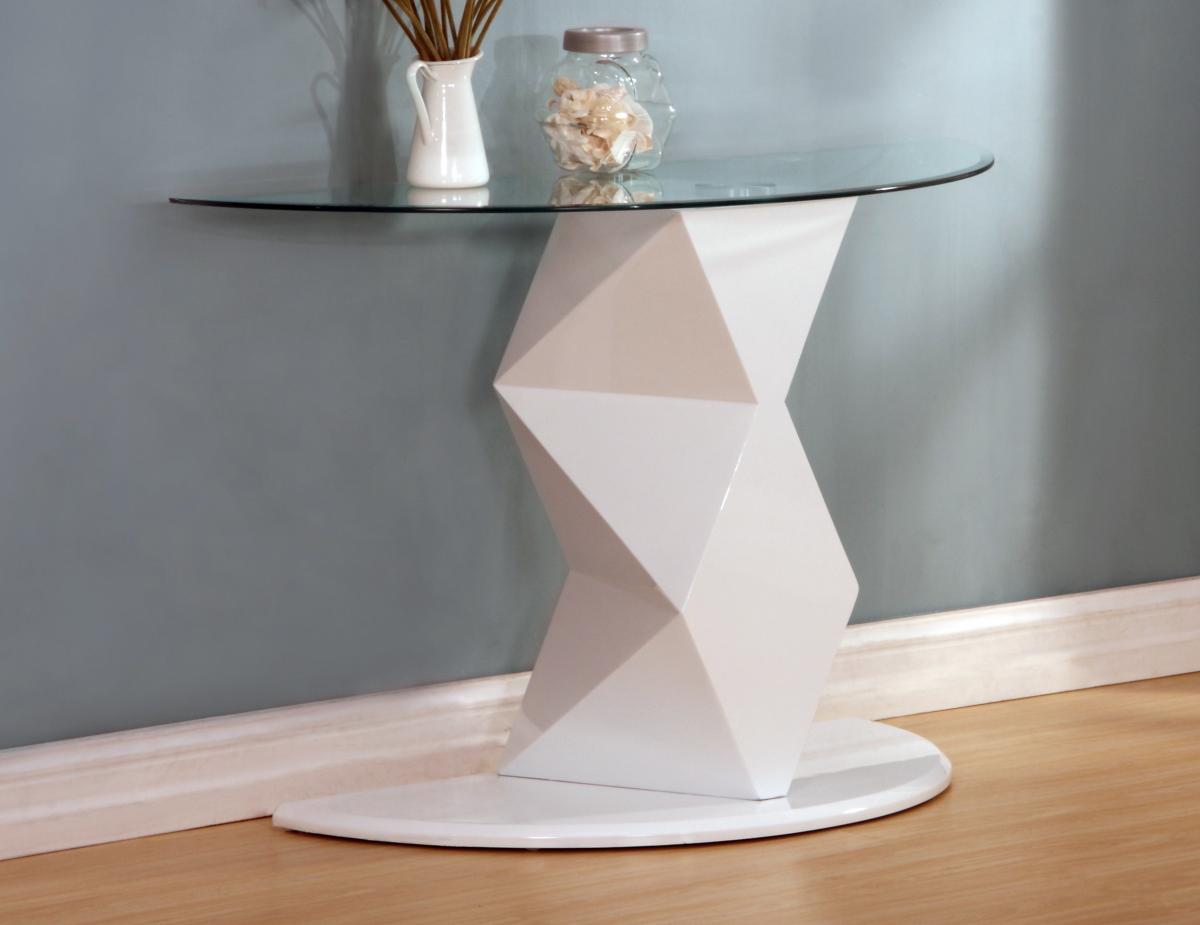 Klara White High Gloss Console Table | Designer Sofas4u