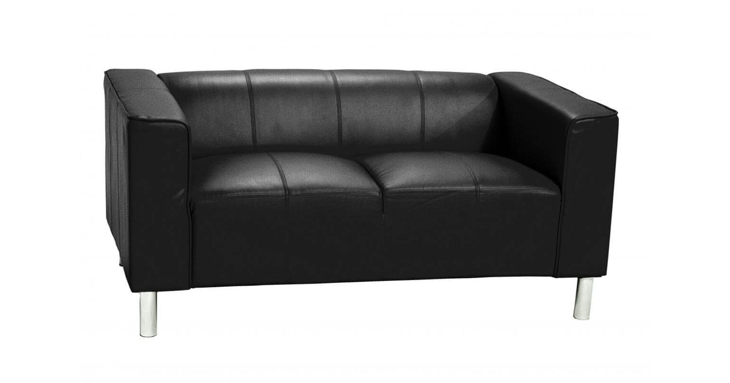 Rurik PU 2 Seater Sofa With Chrome Legs Designer Sofas4u