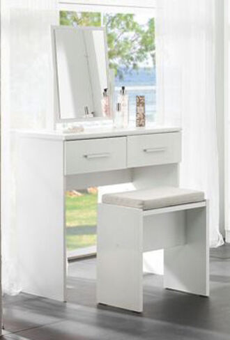 Rosa 2 Drawer Dressing Table With Mirror And Stool
