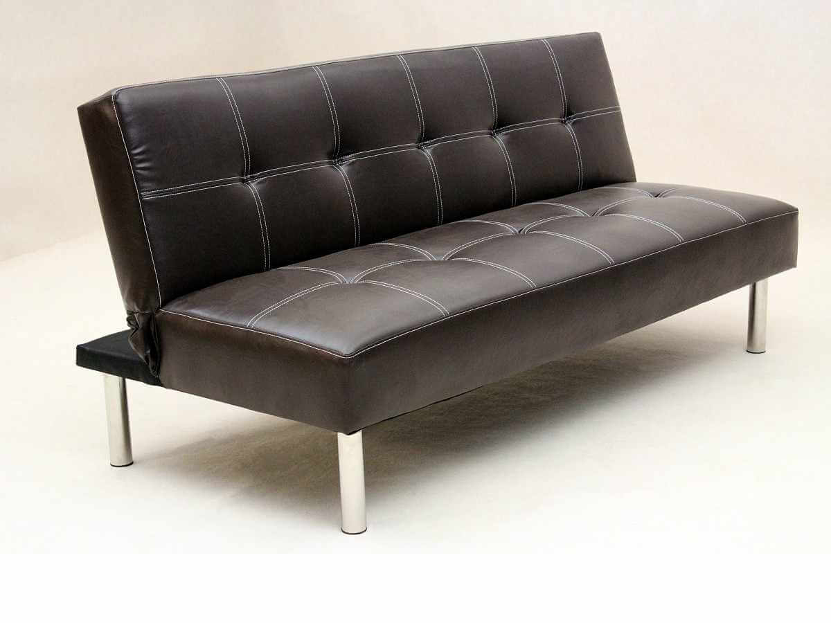 3 Seater Faux Leather Pvc Sofa Bed, Leather Couch Bed