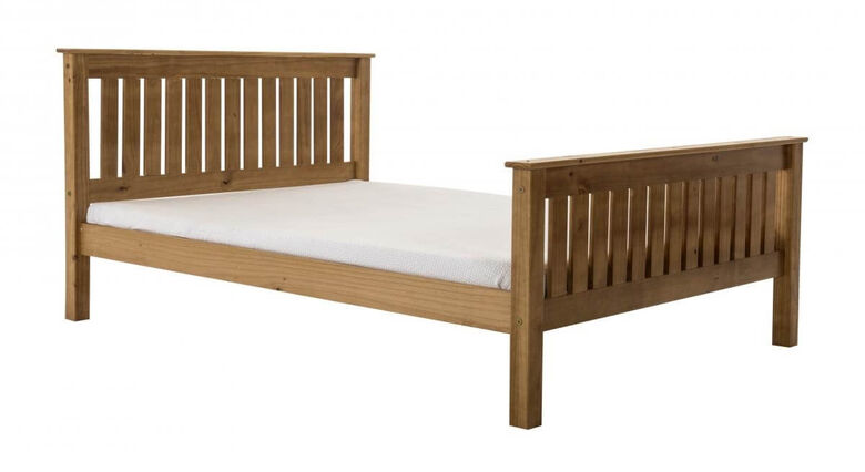 Zorah High Foot End Pine Antique King Size Bed