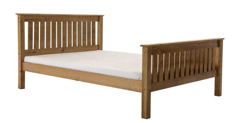 Zorah High Foot End Pine Antique Single Bed