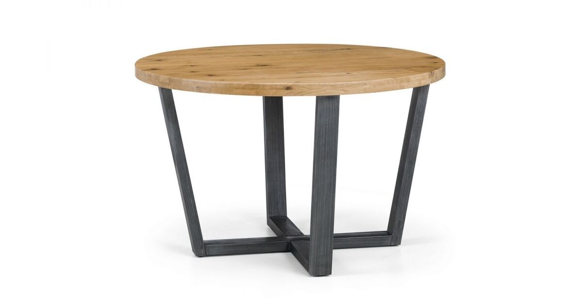 Bianca Solid Oak Round Table With, Round Table Legs Metal