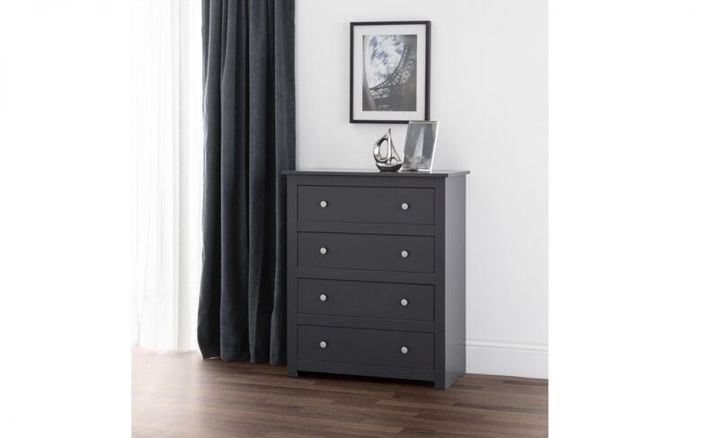 Evert Anthracite Lacquer Finish 4 Drawer Chest