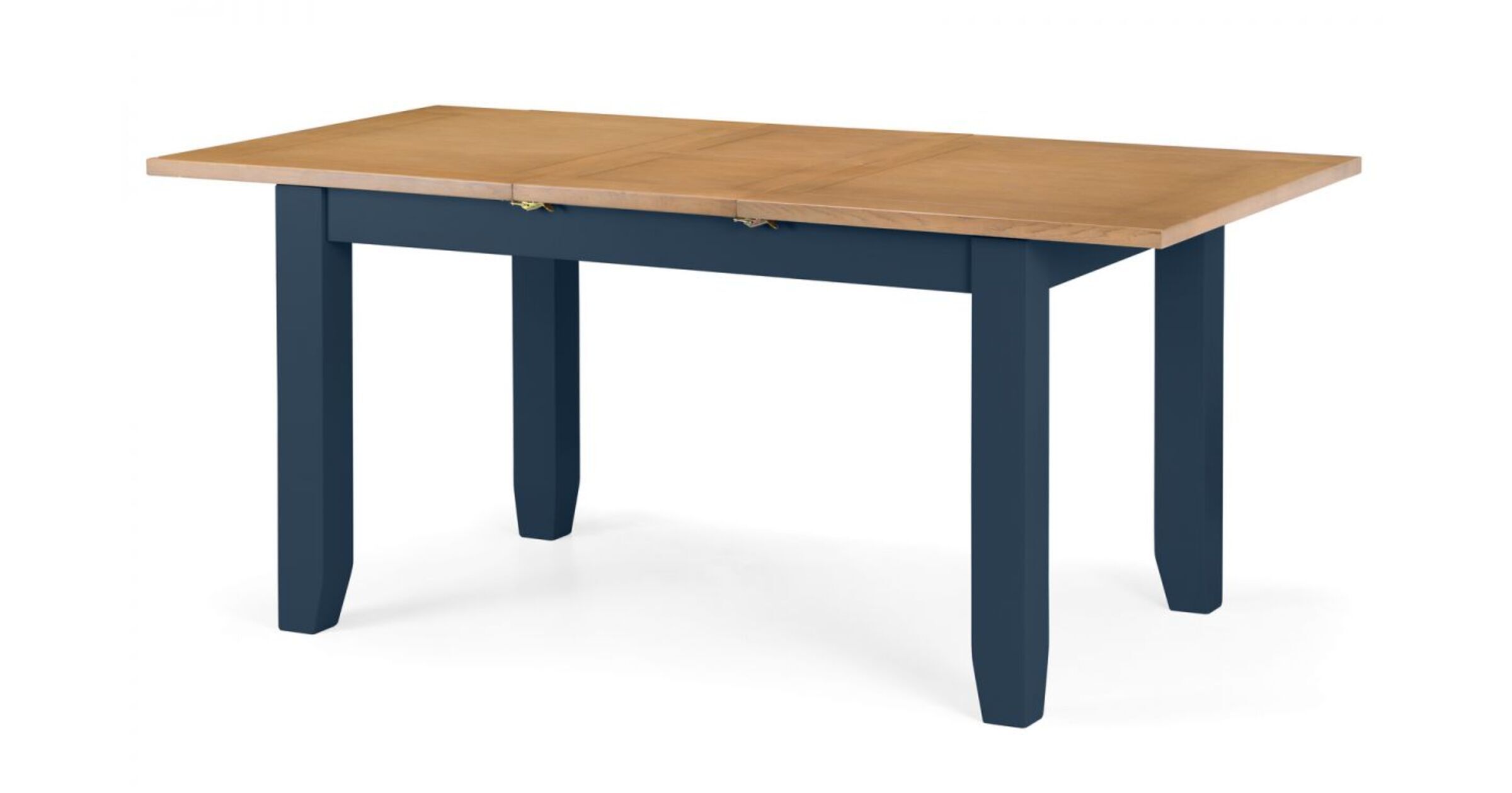 Fabian Pale Oak Top And Midnight Blue Extending Dining Table Designer