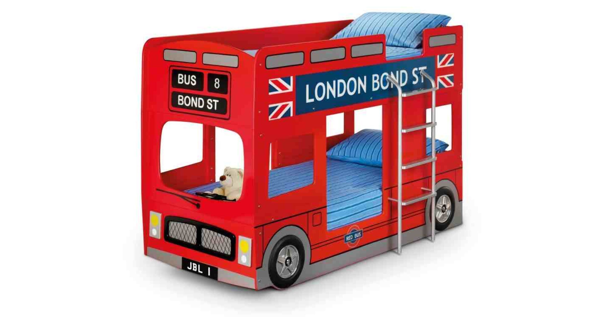 Luciana Lacquered MDF Bus Bunk Bed A Kid's Delight in Glossy Design