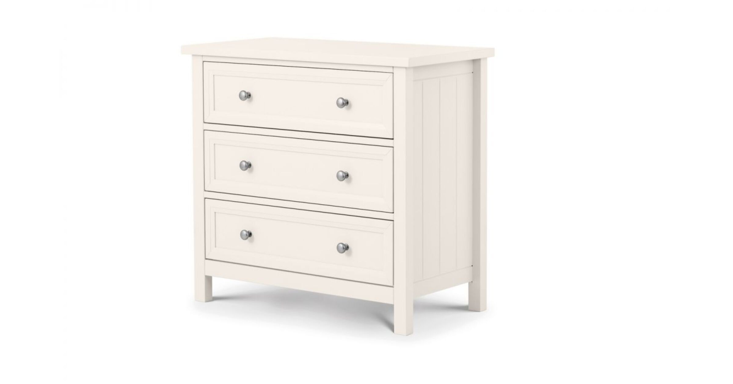Marietta Solid Pine With MDF 3 Drawer Wide Chest With Surf White ...