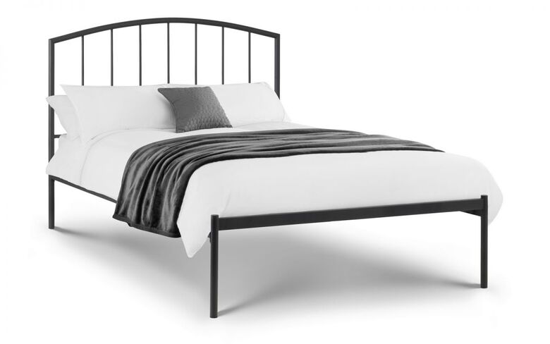 Greger Satin Grey Powder Coated Finish 150cm Metal Bed
