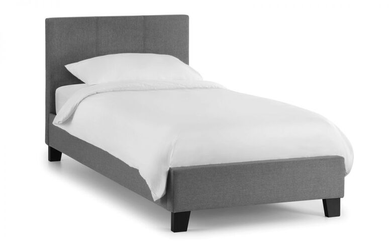 Erika Light Grey Linen Fabric 90cm Bed