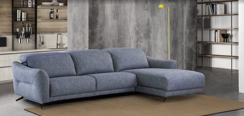 Product photograph of Alice Italian Blue Fabric Corner Group Infinity Sofa Fixed from Designer Sofas 4U