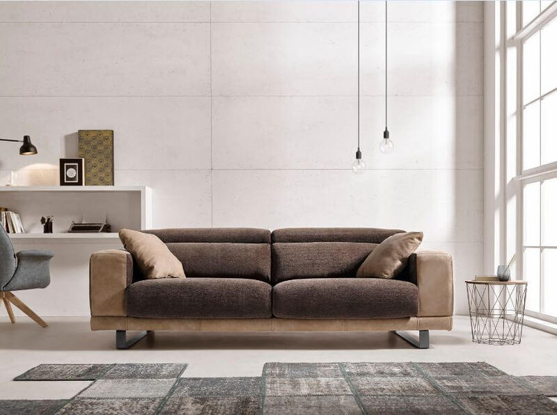Product photograph of Ambar 3 Seater Italian Fabric Sofa Brown from Designer Sofas 4U