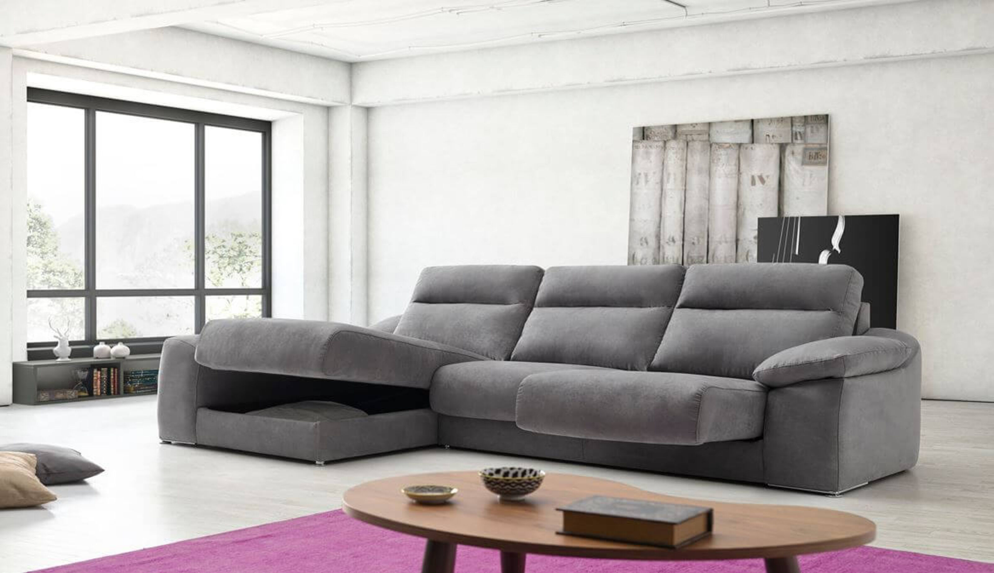 ariel reclining italian fabric corner group sofa