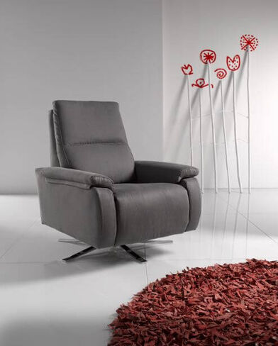Candy Leather Reclining Revolving Designer Chair