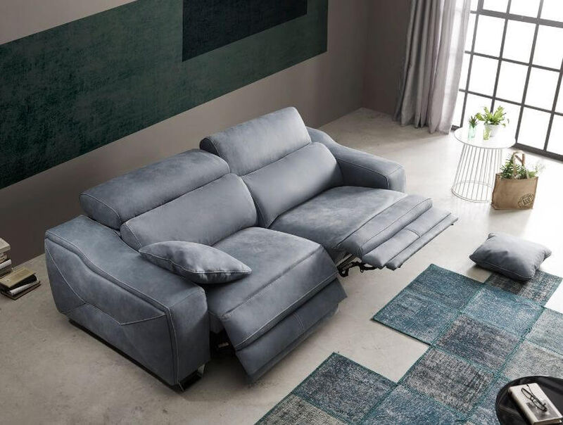 Product photograph of Cinthia Reclining Italian Fabric Sofa from Designer Sofas 4U