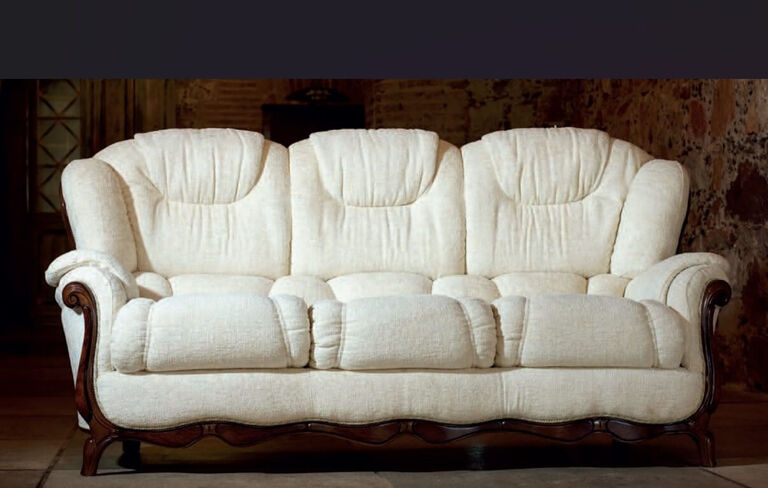 Classic 3 Seater Italian Leather Sofa Settee