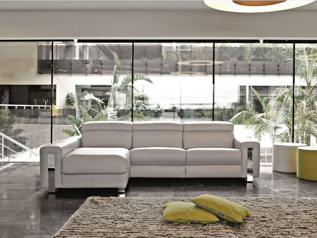 Dubai Italian Reclining Leather Corner Group Sofa Artico