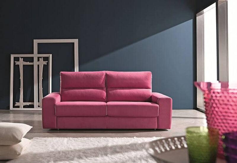 Product photograph of Ettore 3 Seater Italian Fabric Sofa Pink from Designer Sofas 4U