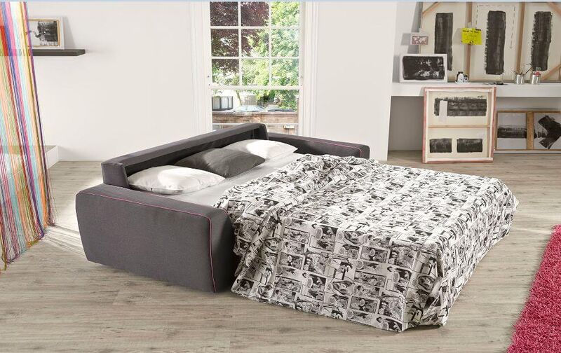 Product photograph of Fellini 3 Seater Italian Fabric Sofa Bed Grey from Designer Sofas 4U
