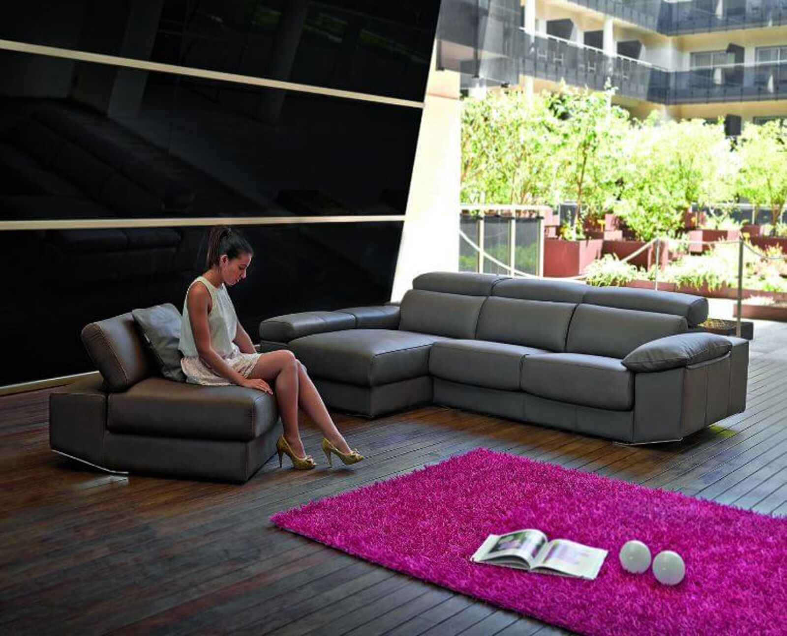 Product photograph of Gloria Italian Reclining Leather Corner Group Sofa Footstool Pouffe from Designer Sofas 4U