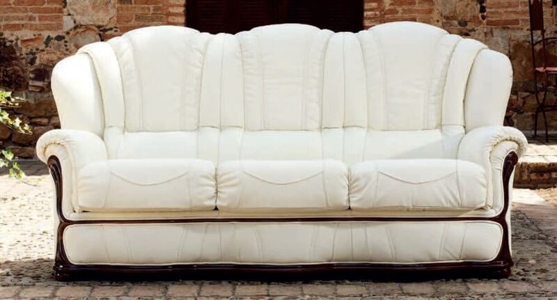 Product photograph of Laura 3 Seater Italian Leather Sofa Settee Blanco White from Designer Sofas 4U