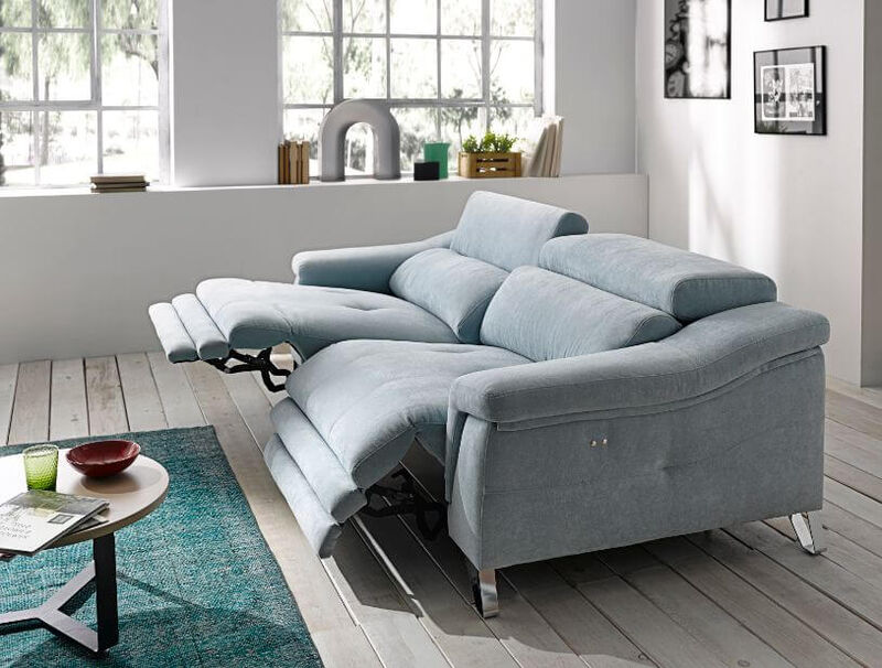 Product photograph of Mirella Italian Fabric Reclining 2 Seater Sofa Memory Foam Seating from Designer Sofas 4U