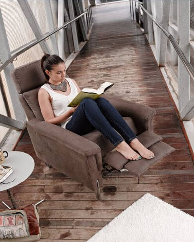 Oslo Fabric Reclining Revolving Designer Chair