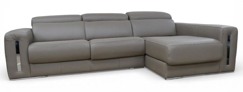 SPECIAL OFFER Sabrina Italian Leather Contemporary Sliding Seat Sectional Sofa With Storage EX DISPLAY
